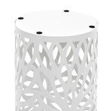 Umbrella Stand Leaves Steel White - Side View
