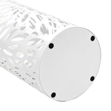 Umbrella Stand Leaves Steel White - Top-Down View