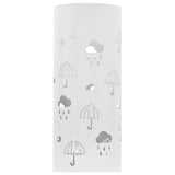 Umbrella Stand Umbrellas Steel White - Front View