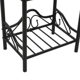 Bedside Table Steel and Tempered Glass 45x30.5x60 cm Black - Close-Up Angle