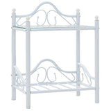 Bedside Tables 2 pcs Steel and Tempered Glass 45x30.5x60 cm White - Front View
