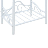 Bedside Tables 2 pcs Steel and Tempered Glass 45x30.5x60 cm White - Low Angle