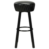 Bar Chairs 2 pcs Black Faux Leather - Side View