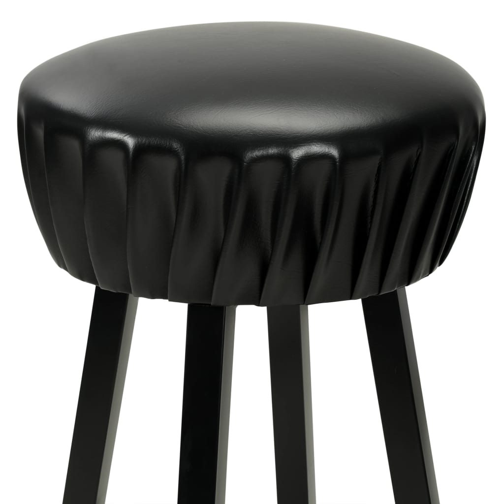 Bar Chairs 2 pcs Black Faux Leather