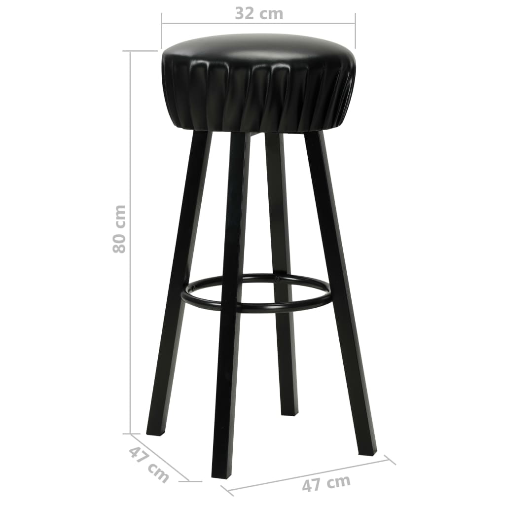 Bar Chairs 2 pcs Black Faux Leather