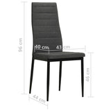 Dining Chairs 2 pcs Dark Grey Fabric - Low Angle