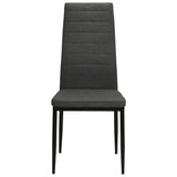 Dining Chairs 4 pcs Dark Grey Fabric - Side View