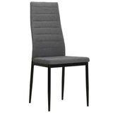 Dining Chairs 4 pcs Light Grey Fabric - Front View