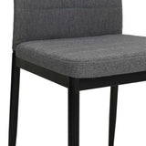 Dining Chairs 4 pcs Light Grey Fabric - Rear View
