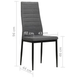 Dining Chairs 4 pcs Light Grey Fabric - Low Angle