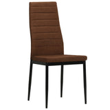 Dining Chairs 2 pcs Brown Fabric - Front View