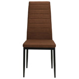 Dining Chairs 4 pcs Brown Fabric - Side View