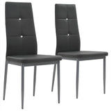 Dining Chairs 2 pcs Grey Faux Leather