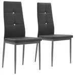 Dining Chairs 2 pcs Grey Faux Leather