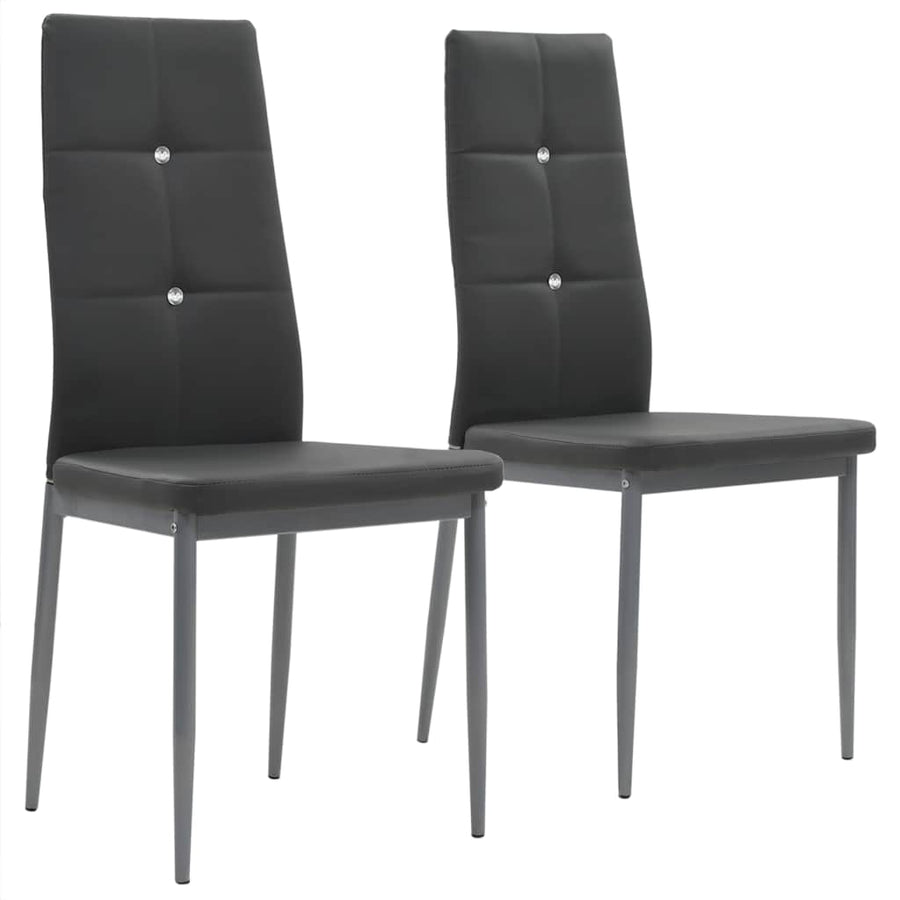 Dining Chairs 2 pcs Grey Faux Leather
