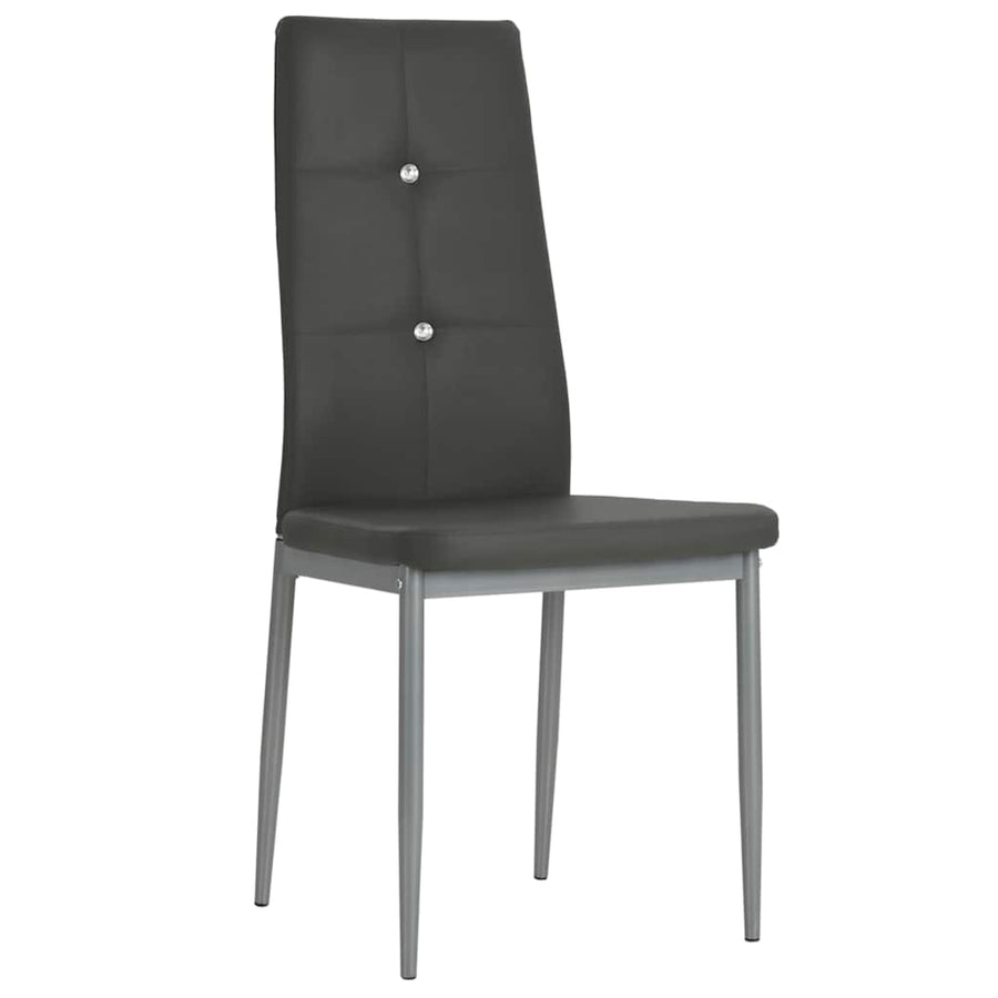 Dining Chairs 2 pcs Grey Faux Leather