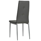 Dining Chairs 2 pcs Grey Faux Leather - 45-Degree Angle