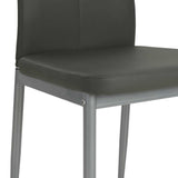 Dining Chairs 2 pcs Grey Faux Leather - Rear View