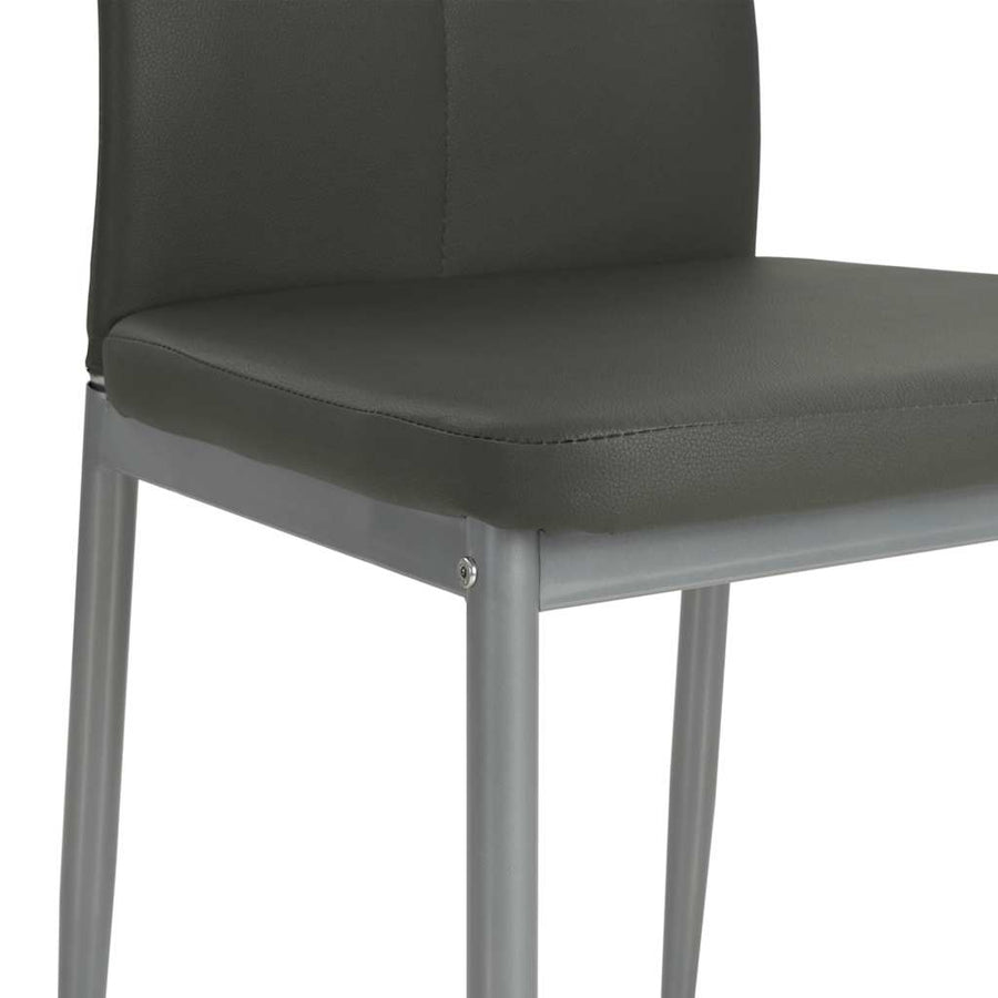 Dining Chairs 2 pcs Grey Faux Leather