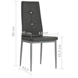 Dining Chairs 2 pcs Grey Faux Leather