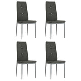 Dining Chairs 4 pcs Grey Faux Leather