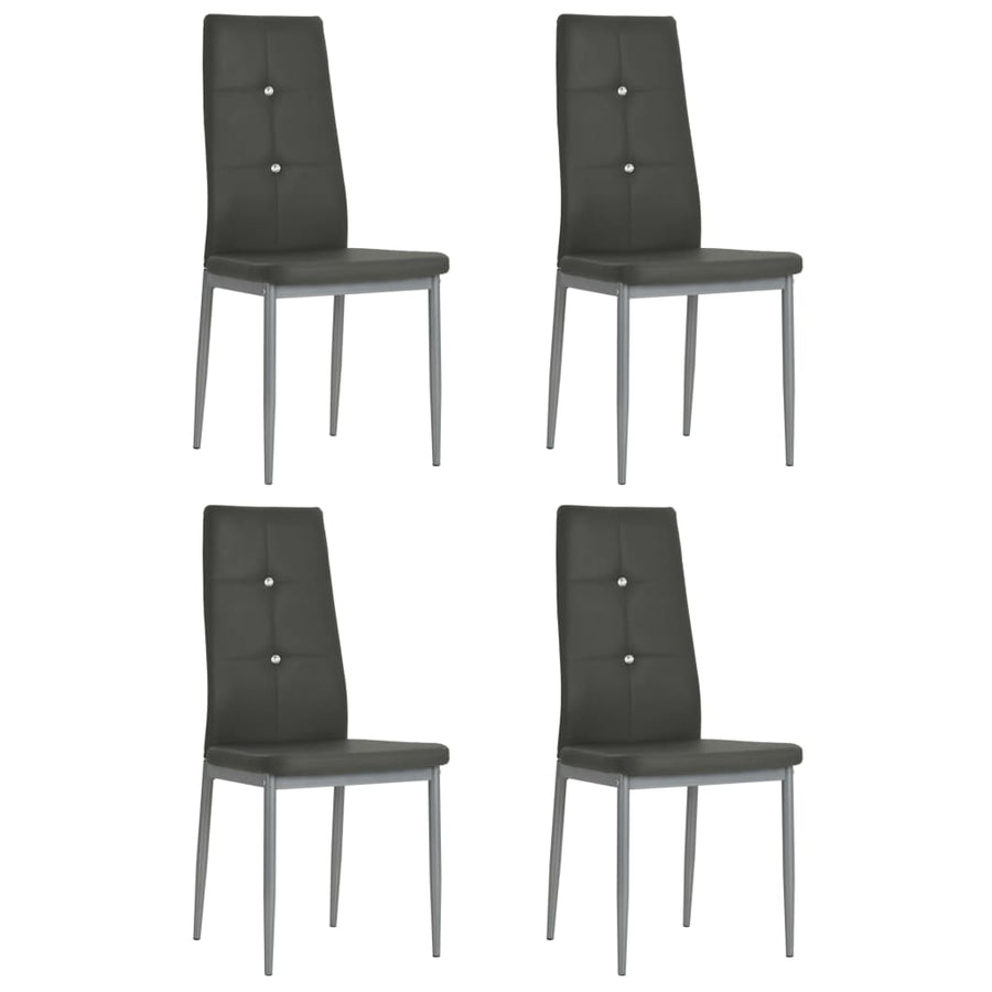 Dining Chairs 4 pcs Grey Faux Leather