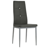 Dining Chairs 4 pcs Grey Faux Leather - Front View