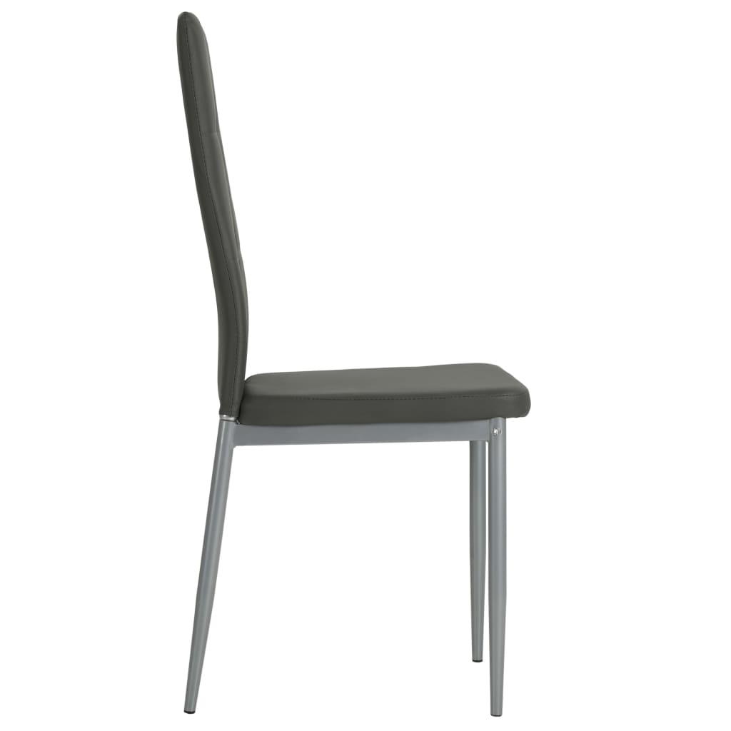 Dining Chairs 4 pcs Grey Faux Leather