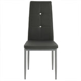 Dining Chairs 4 pcs Grey Faux Leather
