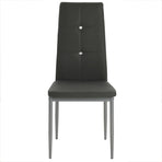 Dining Chairs 4 pcs Grey Faux Leather