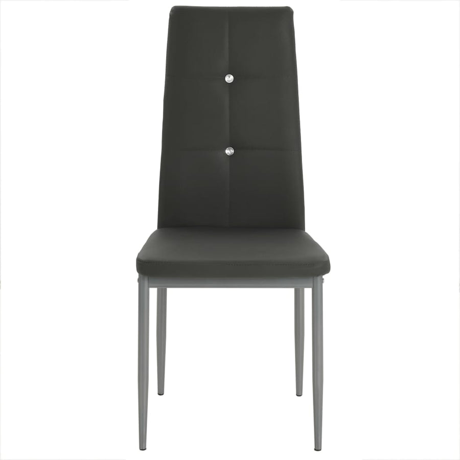 Dining Chairs 4 pcs Grey Faux Leather
