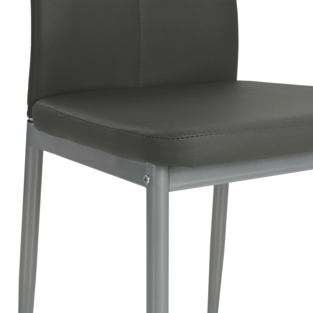 Dining Chairs 4 pcs Grey Faux Leather
