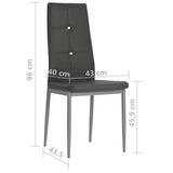 Dining Chairs 4 pcs Grey Faux Leather - Extra Image