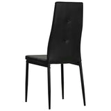 Dining Chairs 2 pcs Black Faux Leather - 45-Degree Angle