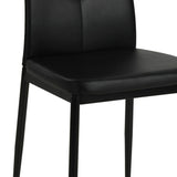 Dining Chairs 2 pcs Black Faux Leather - Rear View