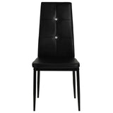 Dining Chairs 4 pcs Black Faux Leather - Side View