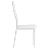 Dining Chairs 4 pcs White Faux Leather - Top-Down View