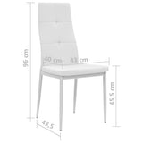 Dining Chairs 4 pcs White Faux Leather - Extra Image