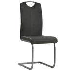 Cantilever Dining Chairs 4 pcs Grey Faux Leather