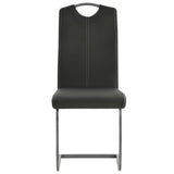 Cantilever Dining Chairs 4 pcs Grey Faux Leather