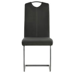 Cantilever Dining Chairs 4 pcs Grey Faux Leather