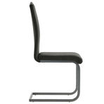 Cantilever Dining Chairs 4 pcs Grey Faux Leather