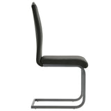 Cantilever Dining Chairs 4 pcs Grey Faux Leather - Top-Down View