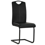 Cantilever Dining Chairs 2 pcs Black Faux Leather