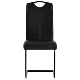 Cantilever Dining Chairs 2 pcs Black Faux Leather