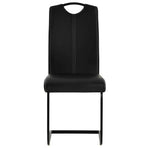Cantilever Dining Chairs 2 pcs Black Faux Leather