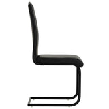 Cantilever Dining Chairs 2 pcs Black Faux Leather