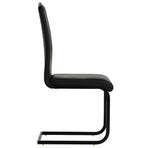 Cantilever Dining Chairs 2 pcs Black Faux Leather