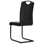 Cantilever Dining Chairs 2 pcs Black Faux Leather