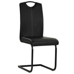 Cantilever Dining Chairs 4 pcs Black Faux Leather